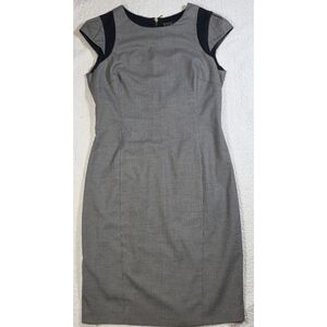 Zara Houndstooth Cap Sleeve Midi Dress